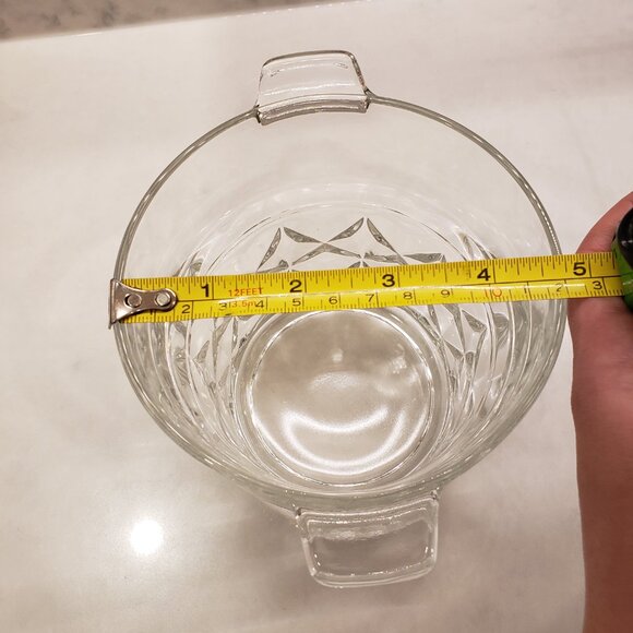 Vintage French Glass Ice Bucket with Design - Picture 4 of 9